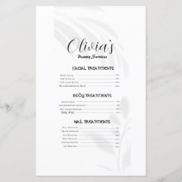 Elegant Soft White Beauty Services Pris List