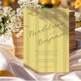 Elegant Soft Yellow Wedding Invitation Inbjudningar