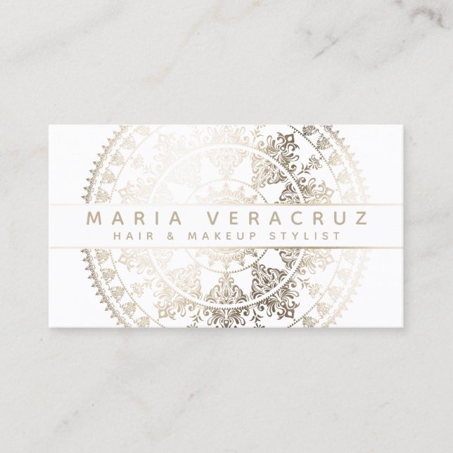 Elegant sol- Mandala Businesscards - beställnings- Visitkort (Framsida)