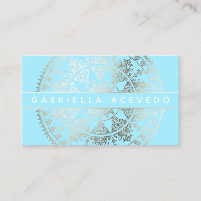 Elegant sol- Mandala Businesscards - beställnings- Visitkort (Framsida)