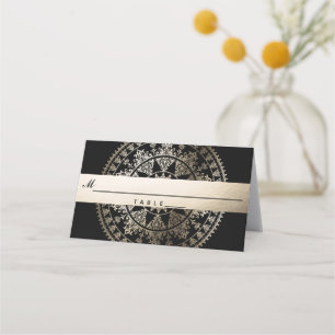 Elegant Solar Mandala Bröllop Namn-kontokort Placeringskort