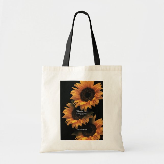 Elegant Solblommor Bild Tote Bag Tygkasse (Framsidan)