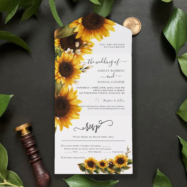 Elegant Solblommor Bouquet Bröllop allt i ett enda (Skapare uppladdad)