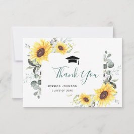 Elegant Solblommor Eucalyptus Foliage Studenten Tack Kort