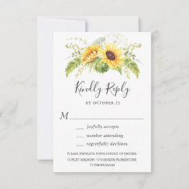 Elegant Solblommor Eucalyptus Greenery Bröllop OSA Kort
