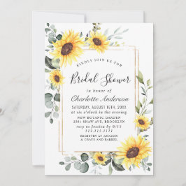 Elegant Solblommor Eucalyptus Möhippa Inbjudningar