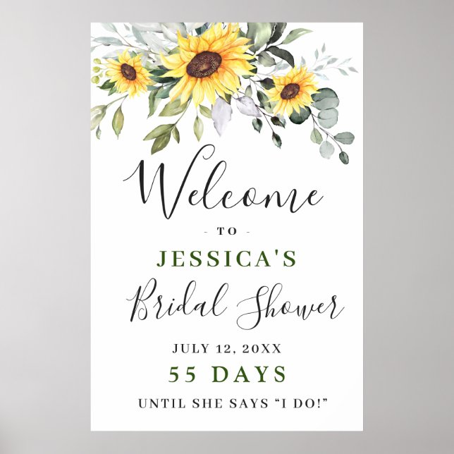Elegant Solblommor Eucalyptus Möhippa Poster (Framsidan)
