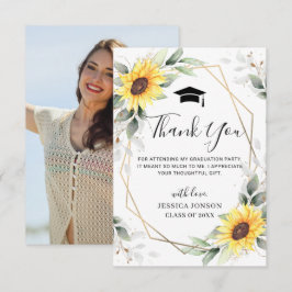 Elegant Solblommor Eucalyptus Photo Studenten Tack Kort