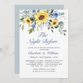 Elegant Solblommor Eucalyptus REHEARSAL DINNER Inbjudningar