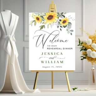 Elegant Solblommor Eucalyptus Rehearsal Middag Poster