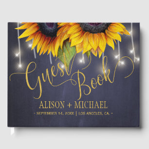Elegant solblommor faller typografiskt skript bröl gästböcker