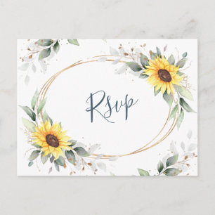 Elegant Solblommor Grey Blommigt Watercolor OSA Vykort