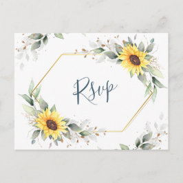Elegant Solblommor Grey Blommigt Watercolor OSA Vykort