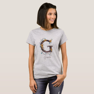 Elegant Solblommor Monogram G: Vines & Soft Pastel T Shirt