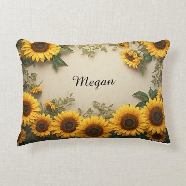 Elegant solfjärilarrangemang illustration prydnadskudde (Framsidan)