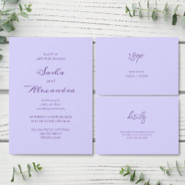 Elegant Solid Lila Lavendel OSA Kort