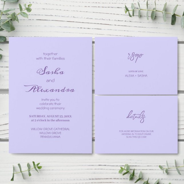 Elegant Solid Lila Lavendel  OSA Kort (Skapare uppladdad)