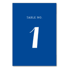 Elegant Solid Mediterranean Blue Script Bröllop Bordsnummer