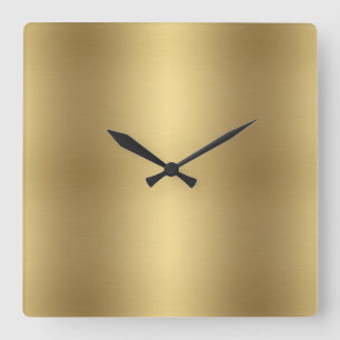 Elegant Solid Metallic Old Guld Fyrkantig Klocka