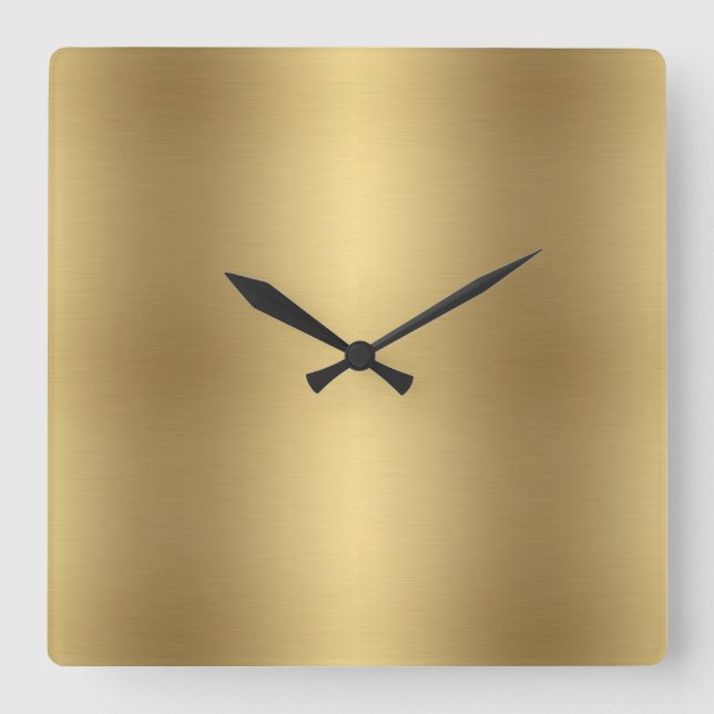 Elegant Solid Metallic Old Guld Fyrkantig Klocka (Framsida)