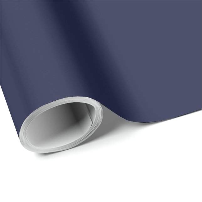 Elegant solid mörk marinblå  presentpapper (Rullad Hörn)