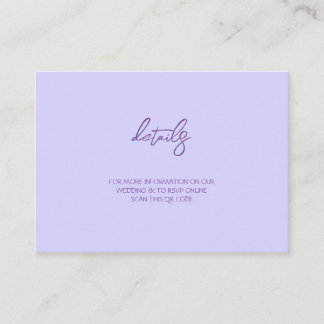 Elegant Solid Purple Lavender Tilläggskort