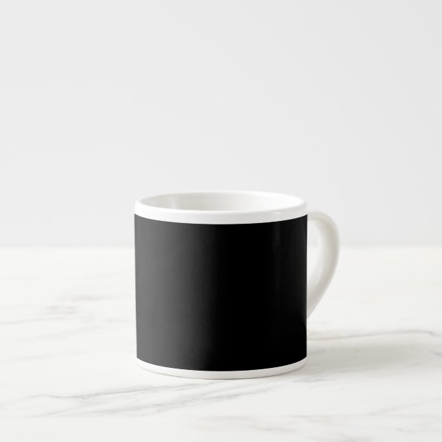 Elegant Solid Svart Espressomugg (Framsida höger)