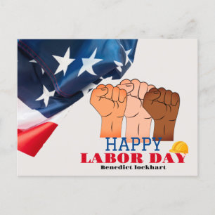 Elegant solidaritet Arbetarens dag med USA-flagga Vykort