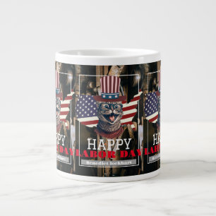 Elegant Solidaritets arbetsdag i USA flagga Jumbo Mugg