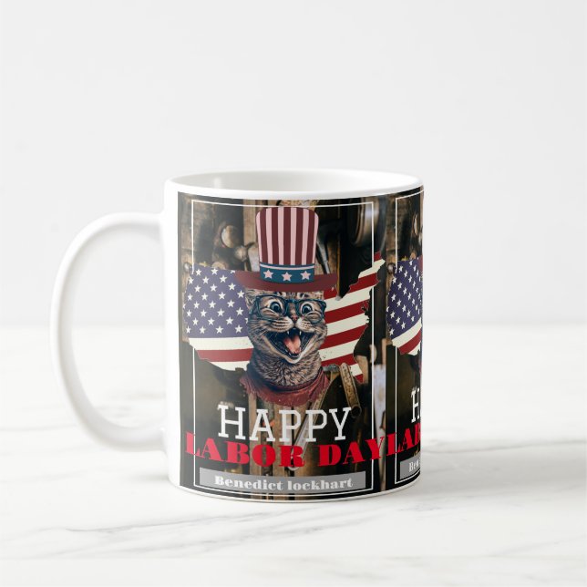 Elegant Solidaritets arbetsdag i USA flagga Kaffemugg (Vänster)
