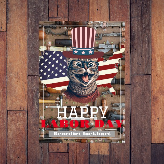 Elegant Solidaritets arbetsdag i USA flagga Tack Kort (Skapare uppladdad)