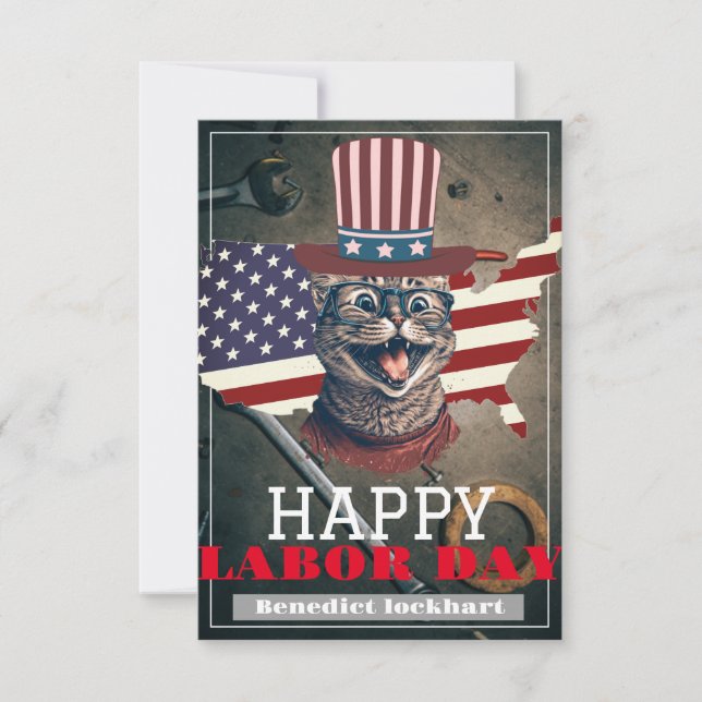 Elegant Solidaritets arbetsdag i USA flagga Tack Kort (Framsida)