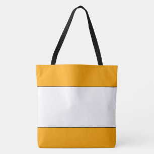 Elegant solig gul orange vit randig tygkasse