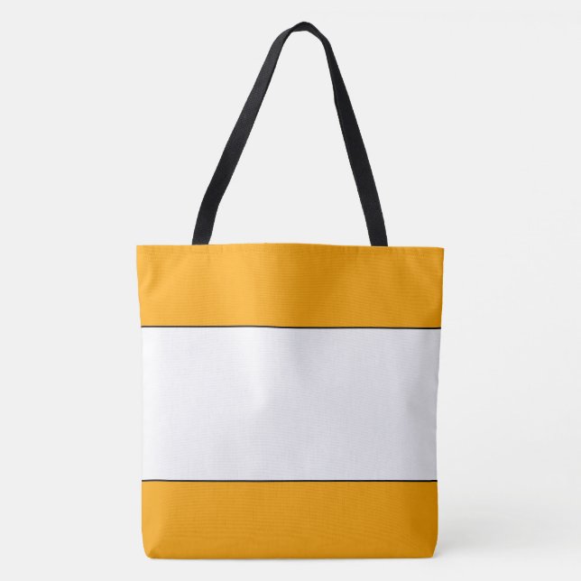 Elegant solig gul orange vit randig tygkasse (Framsida)