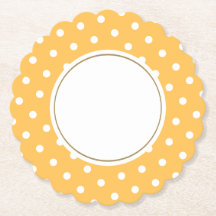 Elegant Solknapp Gult Vit Polka dots