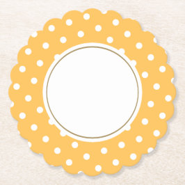 Elegant Solknapp Gult Vit Polka dots Underlägg Papper