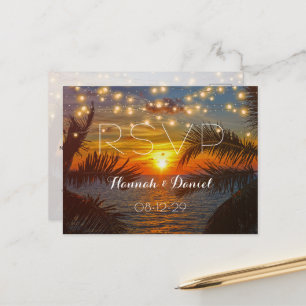Elegant solnedgång Palm Beach sommarbröllop RSVP Vykort