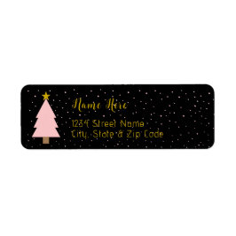 Elegant Solo Rosa Julgran Golden Star Black Returadress Etikett