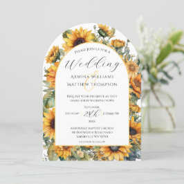 Elegant Solros Arch Bröllop Inbjudningar