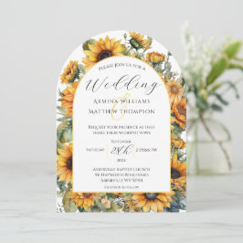 Elegant Solros Arch Bröllop Inbjudningar