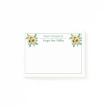 Elegant Solros Blommigt Teacher Monogrammed