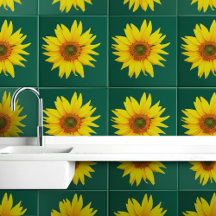 Elegant Solros (Blommigt Wall Art) Emerald Grönt