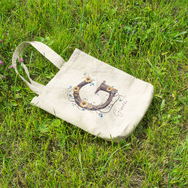 Elegant Solros Brev 'G' Monogram eget namn Tygkasse
