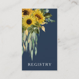 Elegant Solros Bröllop, blå Blommigt Tilläggskort