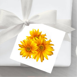 Elegant Solros Bröllop Gult Blommigt Gåvor Etiketter