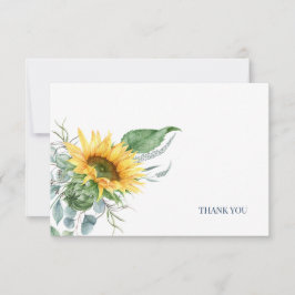 Elegant Solros Eucalyptus Blommigt Tack Kort