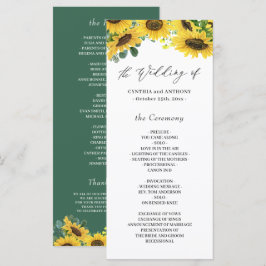 Elegant Solros Eucalyptus Bröllop Ceremony Program