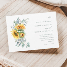 Elegant Solros Eucalyptus Fall Wedding Inbjudningar