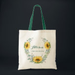 Elegant Solros Eucalyptus Rustic Bridesmaid Tygkasse<br><div class="desc">Elegant Solros Eucalyptus Rustic Bridesmaid Tote Bag. Ge din väska till brudens sida som får dem att känna sig helt smickrade! Komen har anpassat sig för att säga vad du vill. Om du vill göra ytterligare anpassningar klickar du på länken "anpassa ytterligare" och användor verktyg som är utformat för att...</div>