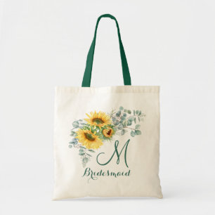 Elegant Solros Eucalyptus Rustic Bridesmaid Tygkasse